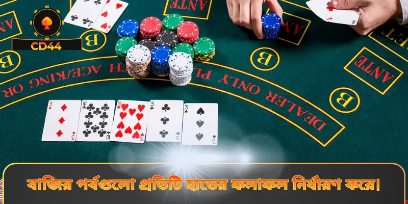 বাজির পর্বগুলো প্রতিটি হাতের ফলাফল নির্ধারণ করে।